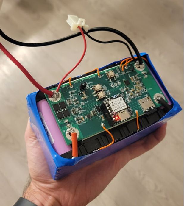 Assembled battery in scooter