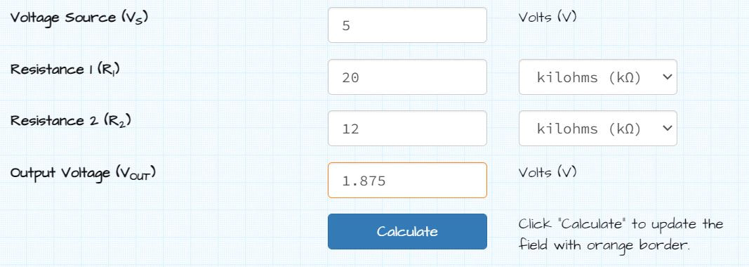Resistor divider calculation to 1.88V